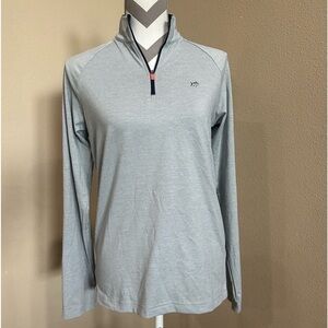 SOUTHERN TIDE Boys Heather Gray Half-Zip Pullover, EUC!